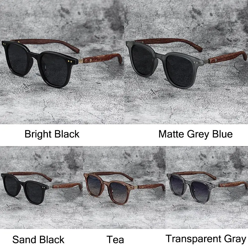 Trendy Retro Wood Grain Unisex Polarized UV Protection Sunglasses - Image 3