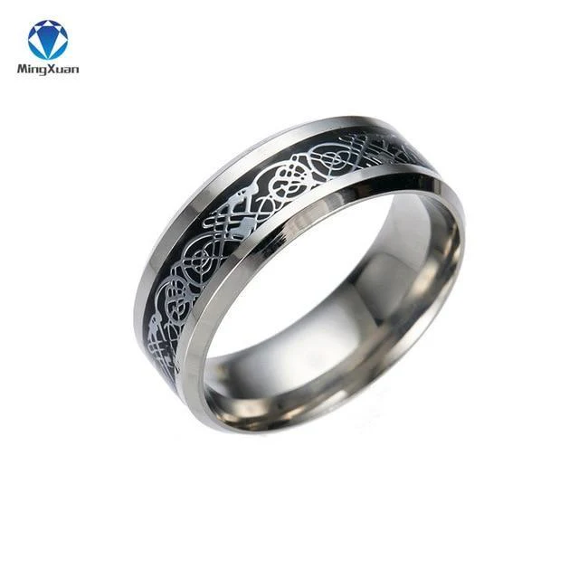 Tribal Dragon 316L Stainless-Steel Ring - Image 2