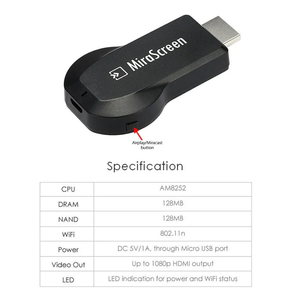 1080P HDMI Wireless WIFI Display TV Stick ( RemoteCast Display) - Image 5