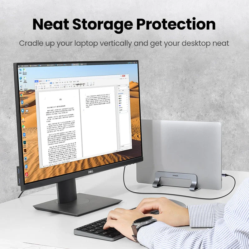 UGREEN™ Vertical Aluminum Laptop Stand Holder - Image 3