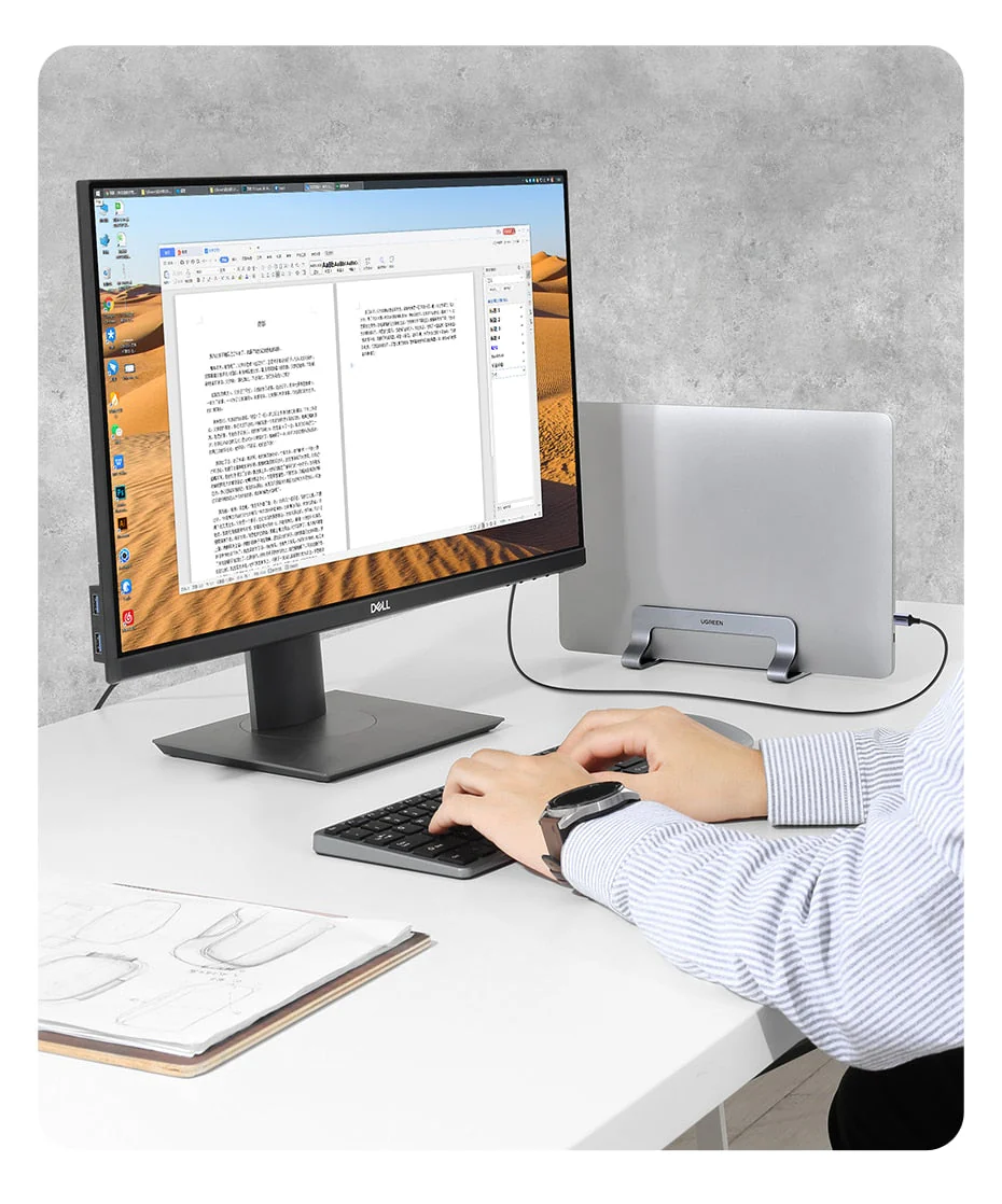 UGREEN™ Vertical Aluminum Laptop Stand Holder - Image 5