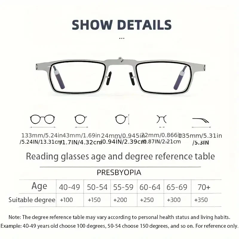 Flat-Fold Lightweight Anti-Blue Light Reading Glasses with Protective Case - Image 10