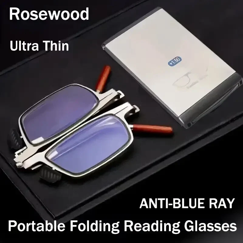 Flat-Fold Lightweight Anti-Blue Light Reading Glasses with Protective Case - Image 4