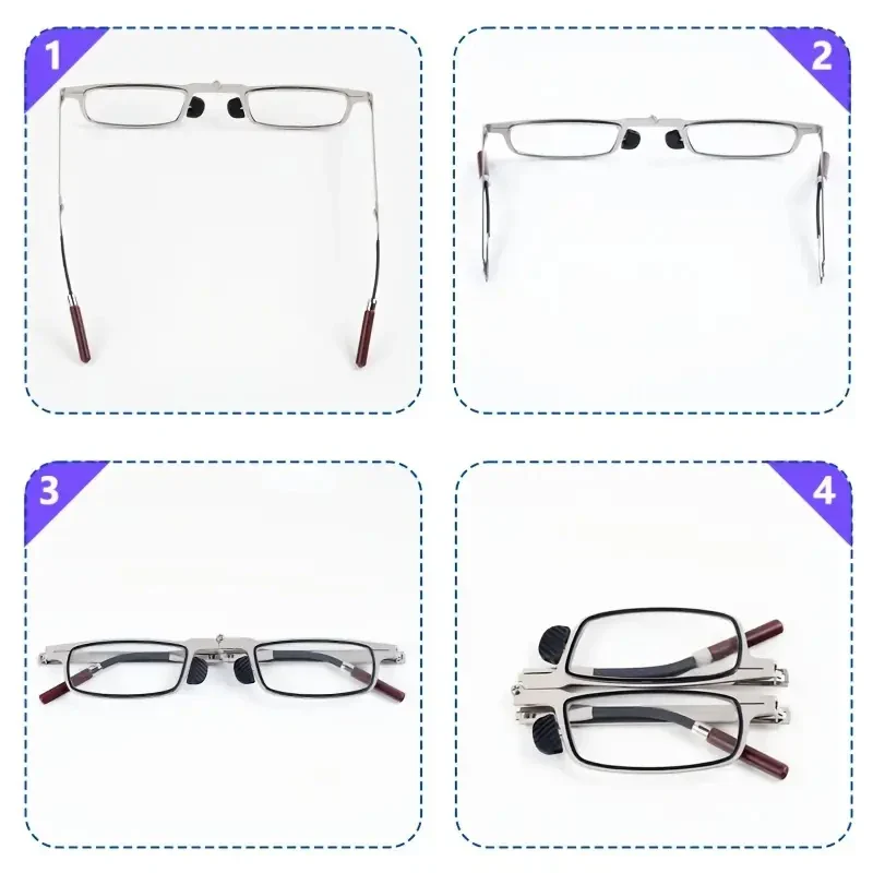 Flat-Fold Lightweight Anti-Blue Light Reading Glasses with Protective Case - Image 9