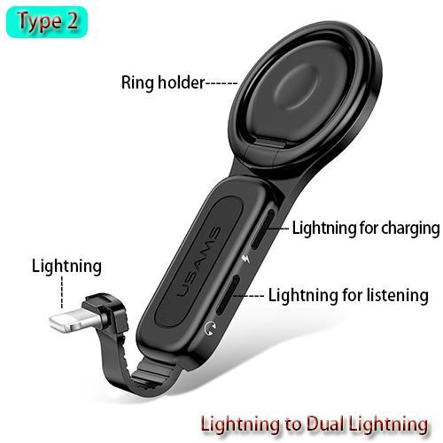 USAMS Dual Lightning Adapter & Ring Holder - Image 3