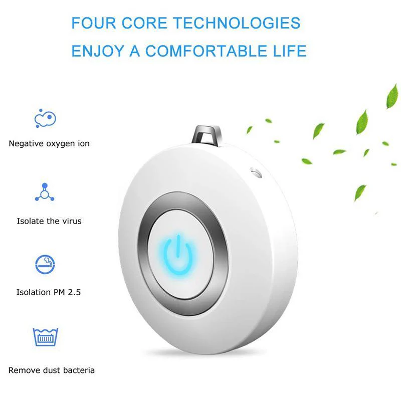 Rechargeable Personal Wearable Ionizer Air Purifier Necklace - Image 4