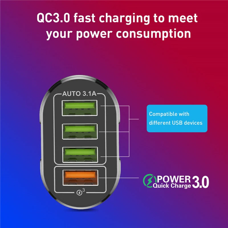 USLION™ QC 3.0 USB 48W 4 Port Fast Charger - Image 14