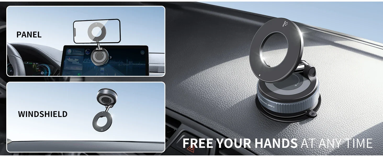 Multi-Angle Dashboard & Windshield Magnetic and Advanced Vacuum Suction Car Mount - Image 10