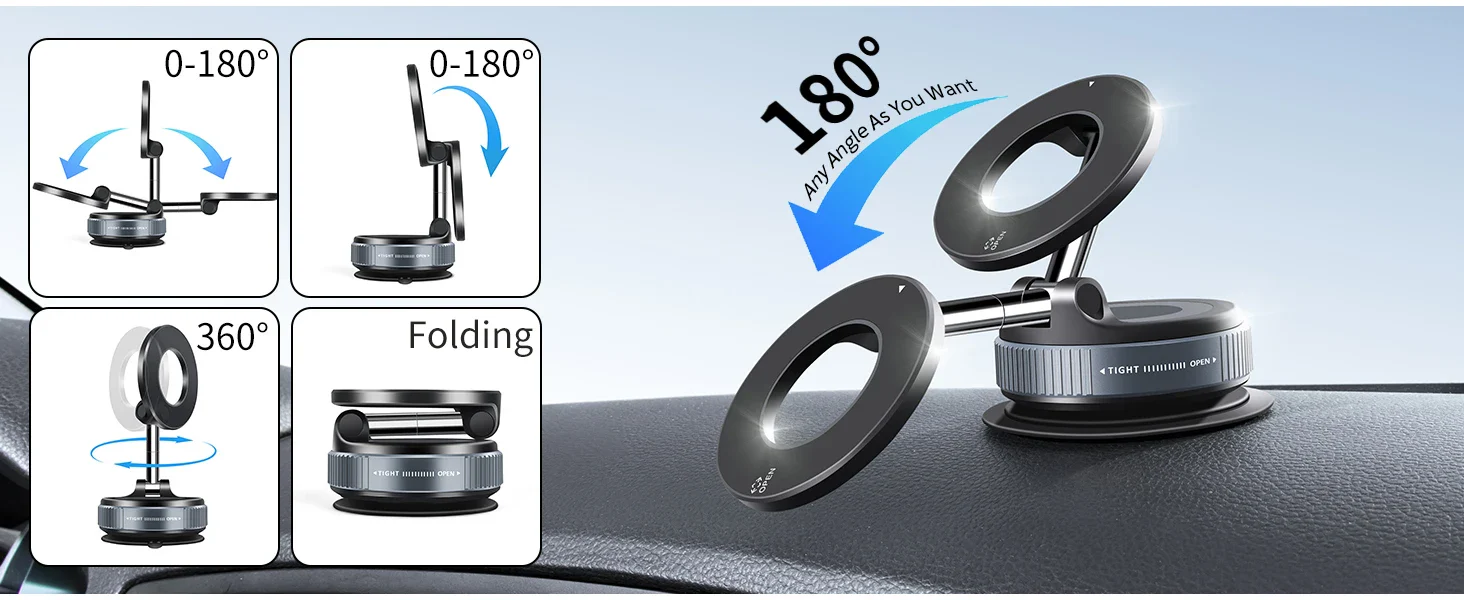 Multi-Angle Dashboard & Windshield Magnetic and Advanced Vacuum Suction Car Mount - Image 11