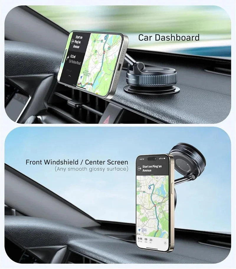 Multi-Angle Dashboard & Windshield Magnetic and Advanced Vacuum Suction Car Mount - Image 18
