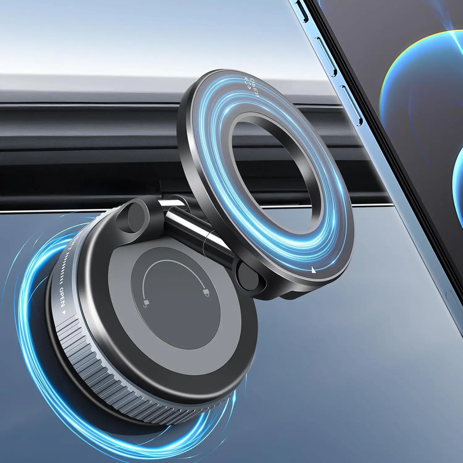 Multi-Angle Dashboard & Windshield Magnetic and Advanced Vacuum Suction Car Mount - Image 2