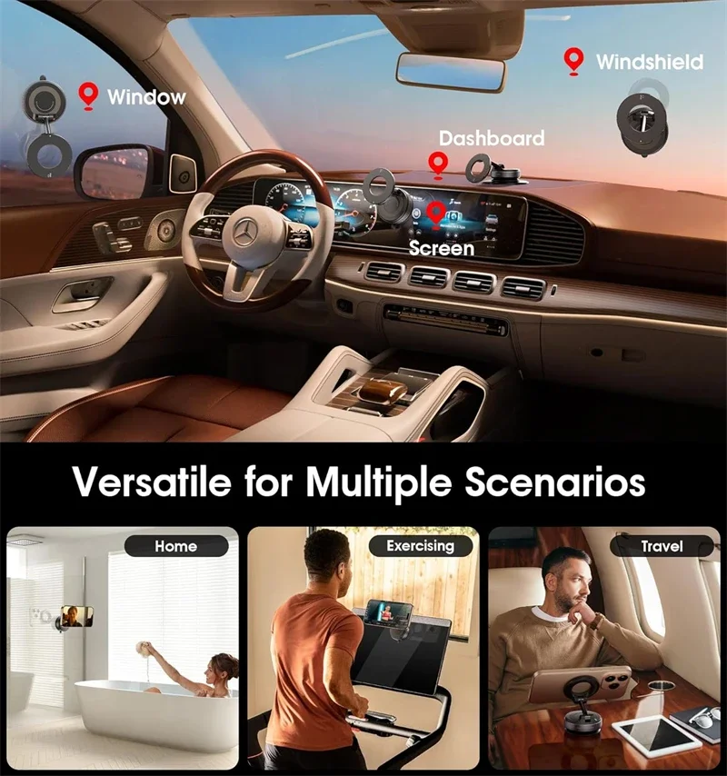 Multi-Angle Dashboard & Windshield Magnetic and Advanced Vacuum Suction Car Mount - Image 24