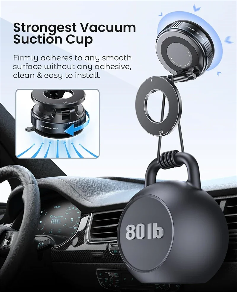 Multi-Angle Dashboard & Windshield Magnetic and Advanced Vacuum Suction Car Mount - Image 30