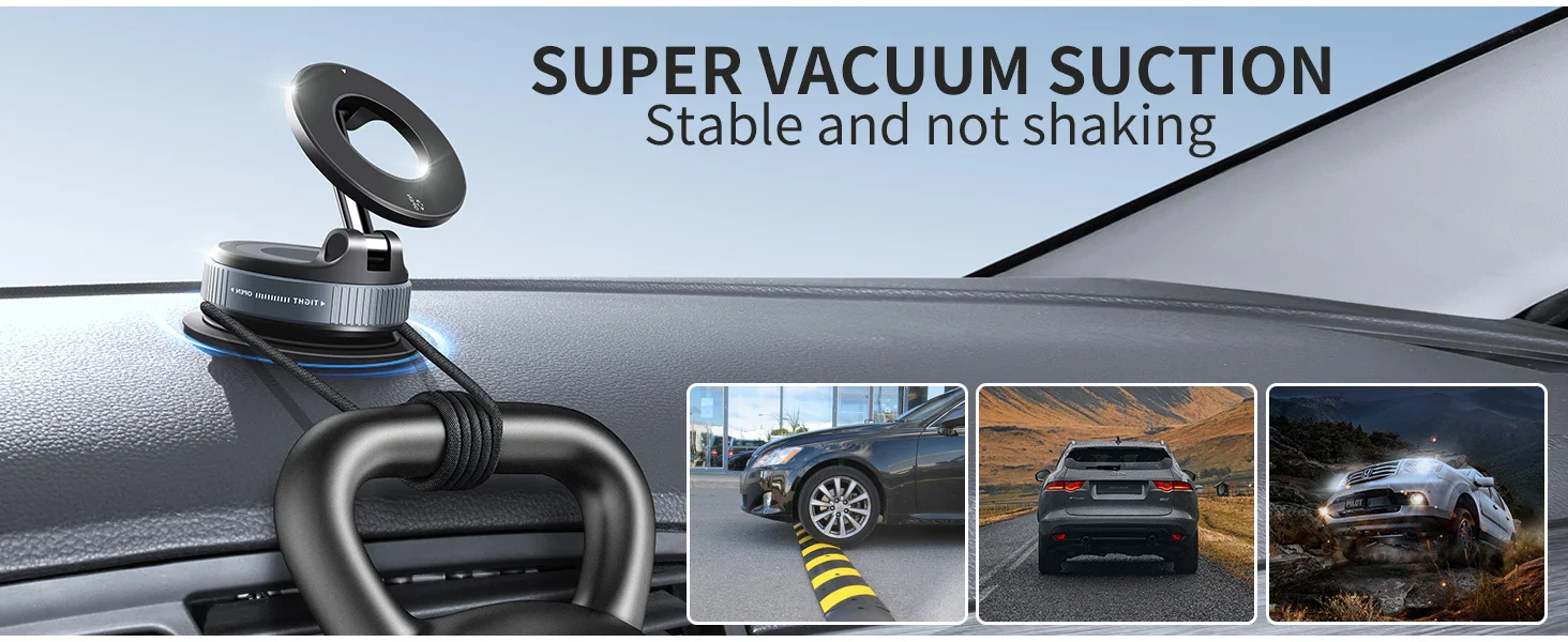 Multi-Angle Dashboard & Windshield Magnetic and Advanced Vacuum Suction Car Mount - Image 9