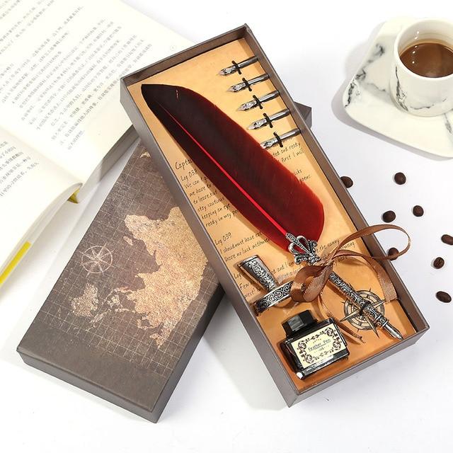 Luxurious Vintage Calligraphy Quill Pen Set - Image 12