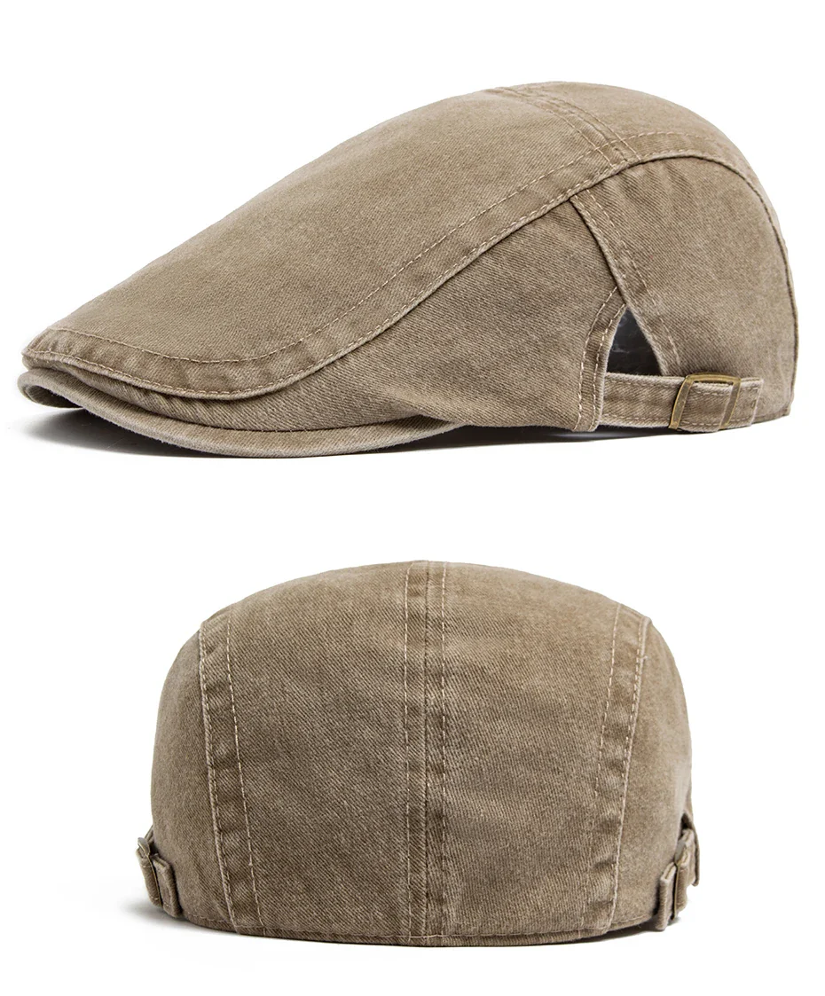 Vintage Soft Cotton Breathable Lightweight Adjustable Fit Newsboy Cap - Image 13