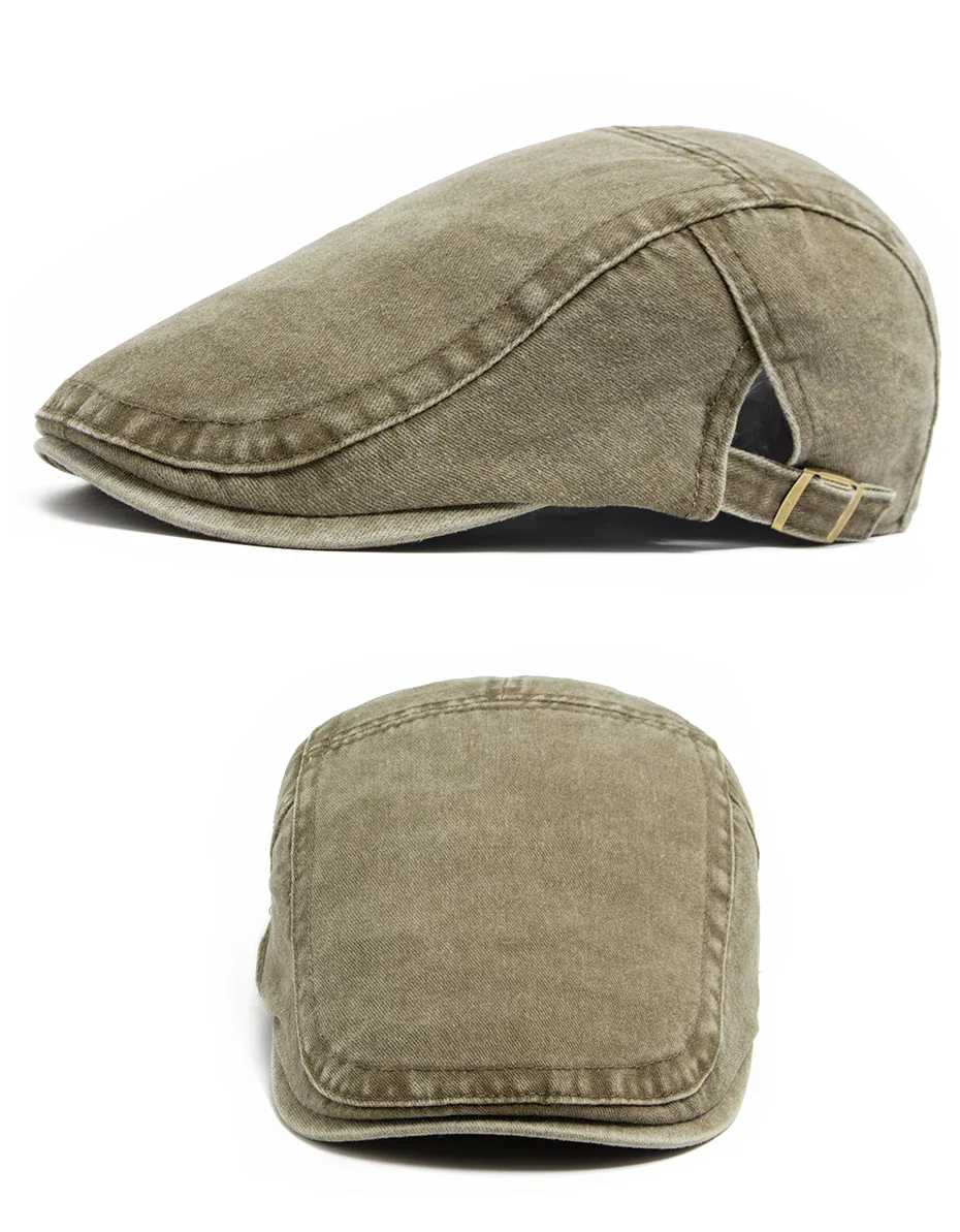 Vintage Soft Cotton Breathable Lightweight Adjustable Fit Newsboy Cap - Image 14
