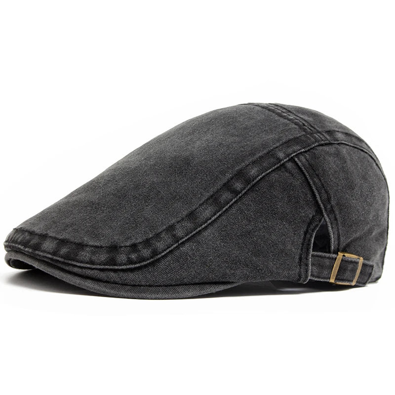 Vintage Soft Cotton Breathable Lightweight Adjustable Fit Newsboy Cap - Image 15