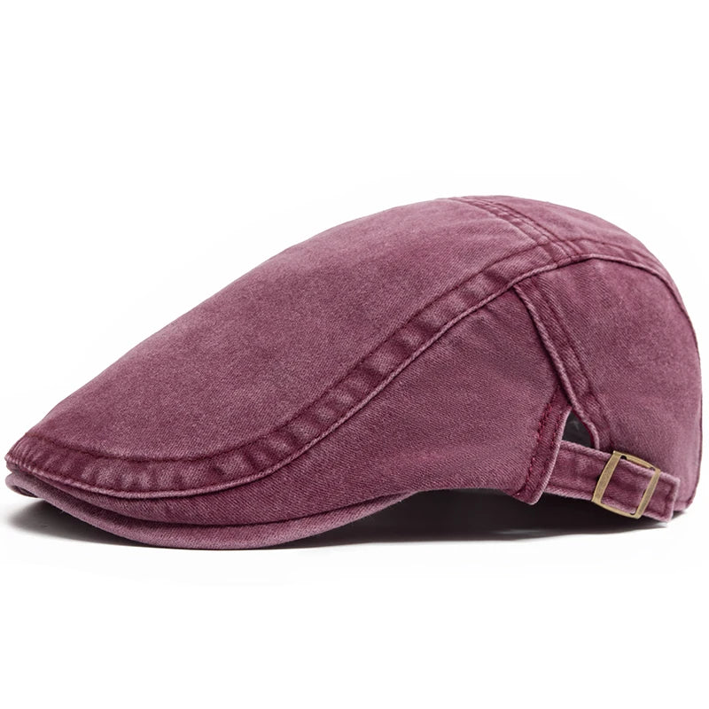 Vintage Soft Cotton Breathable Lightweight Adjustable Fit Newsboy Cap - Image 16