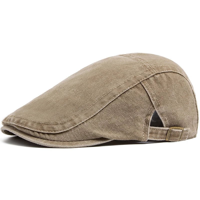 Vintage Soft Cotton Breathable Lightweight Adjustable Fit Newsboy Cap - Image 17