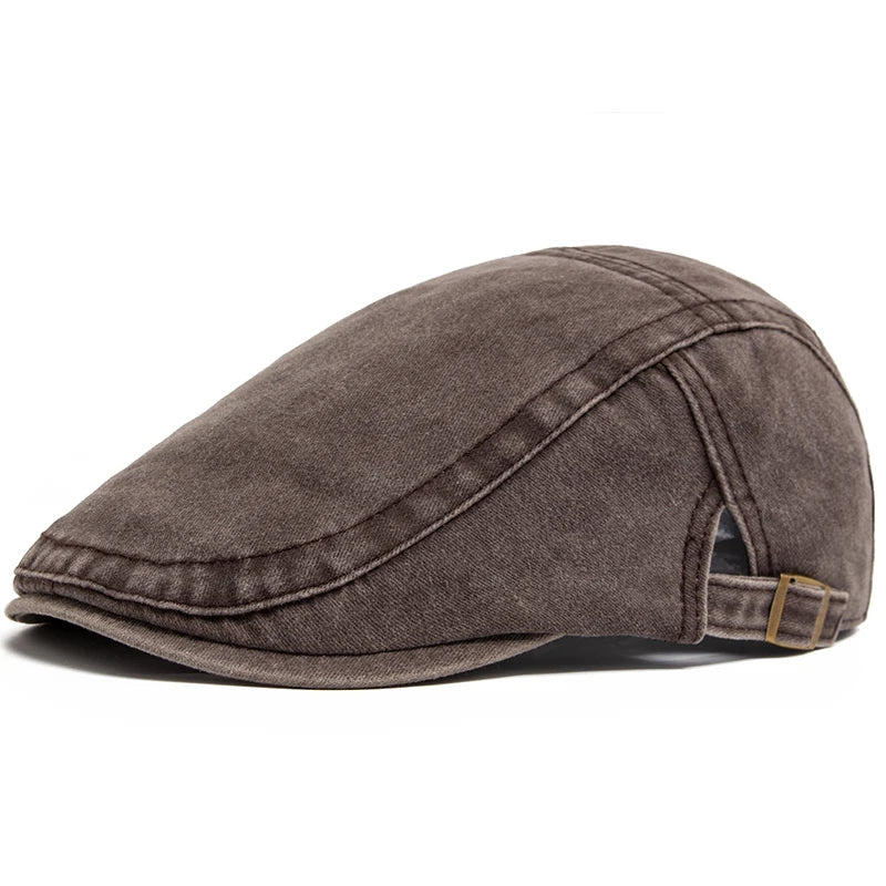 Vintage Soft Cotton Breathable Lightweight Adjustable Fit Newsboy Cap - Image 19