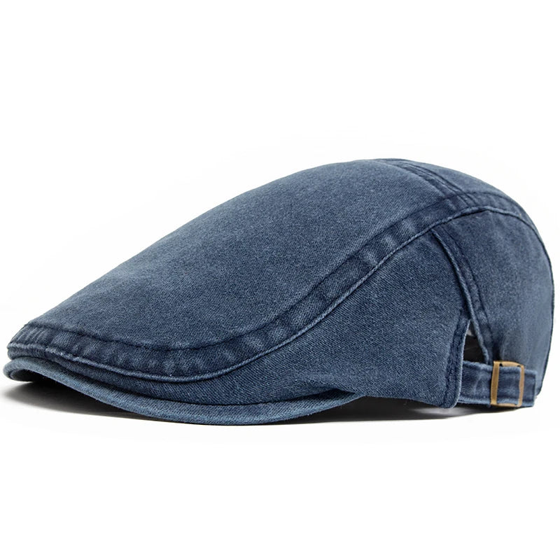 Vintage Soft Cotton Breathable Lightweight Adjustable Fit Newsboy Cap - Image 20