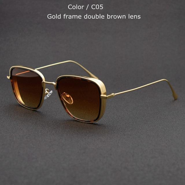 Vintage Square Metal Frame Sunglasses UV400 - Image 12