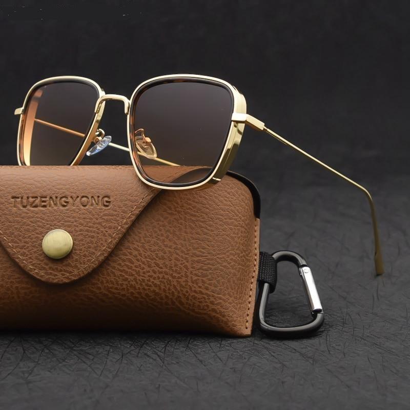 Vintage Square Metal Frame Sunglasses UV400 - Image 13