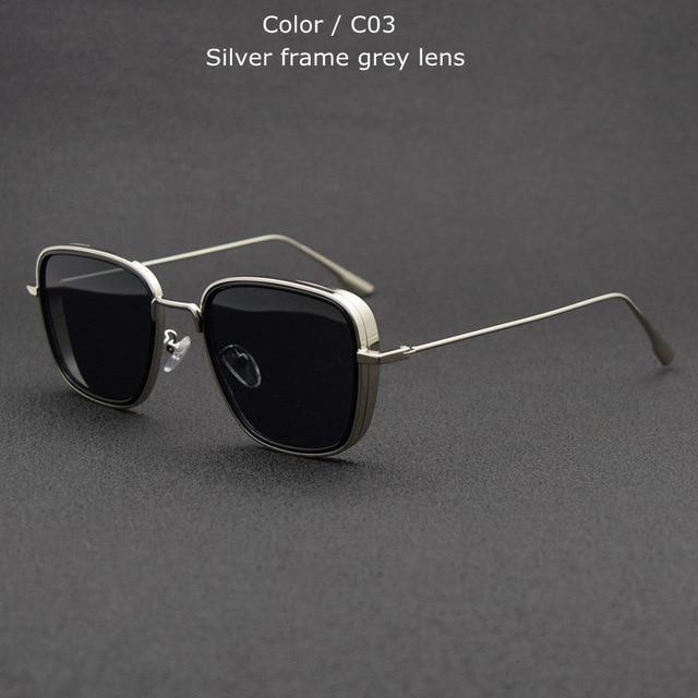 Vintage Square Metal Frame Sunglasses UV400 - Image 2
