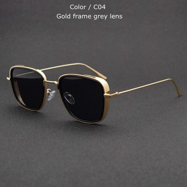Vintage Square Metal Frame Sunglasses UV400 - Image 3