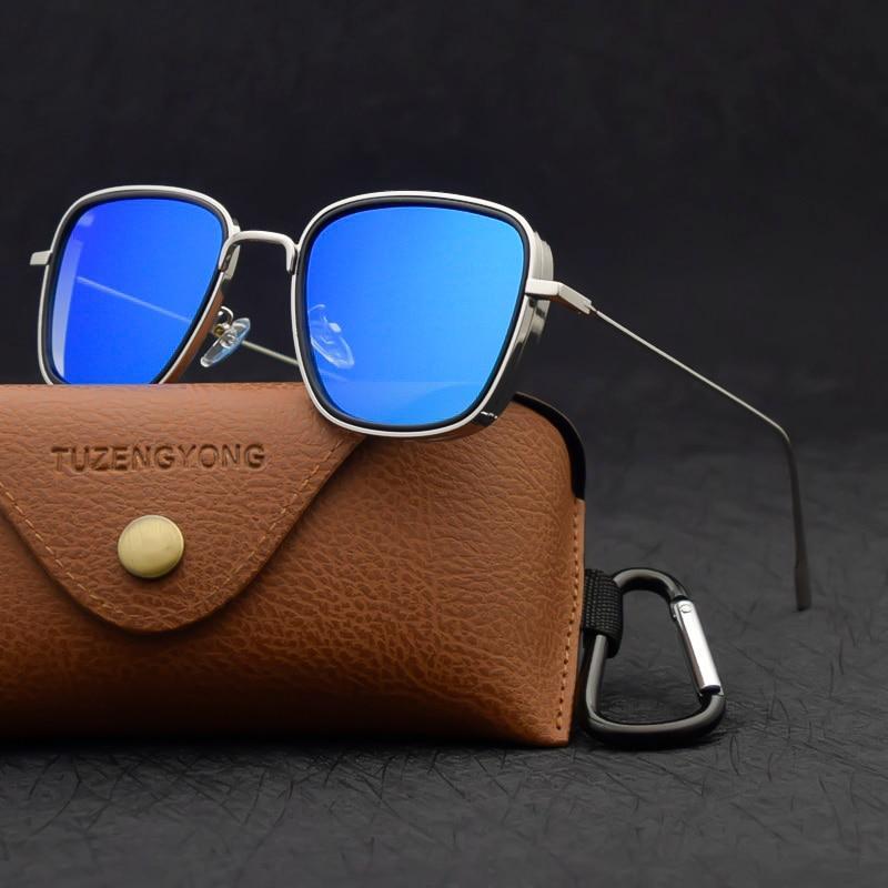 Vintage Square Metal Frame Sunglasses UV400 - Image 5