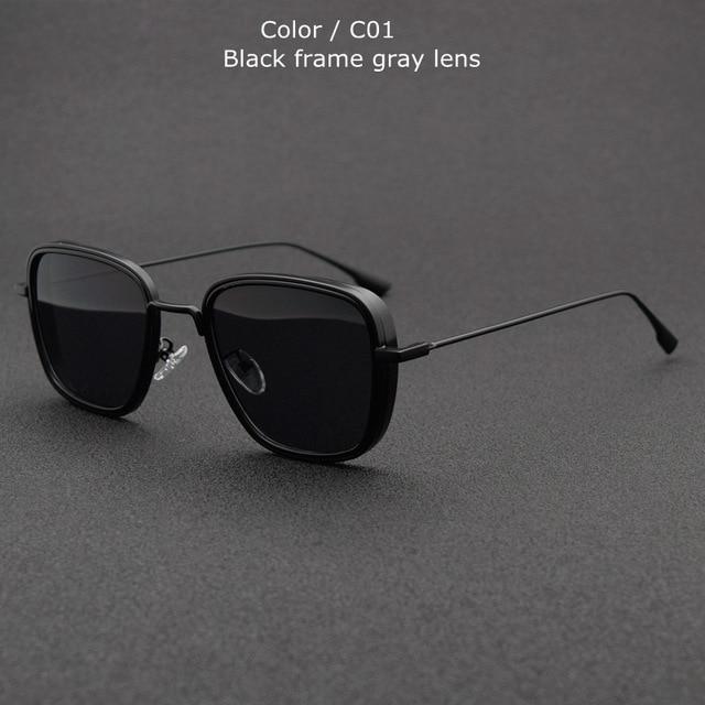 Vintage Square Metal Frame Sunglasses UV400 - Image 9