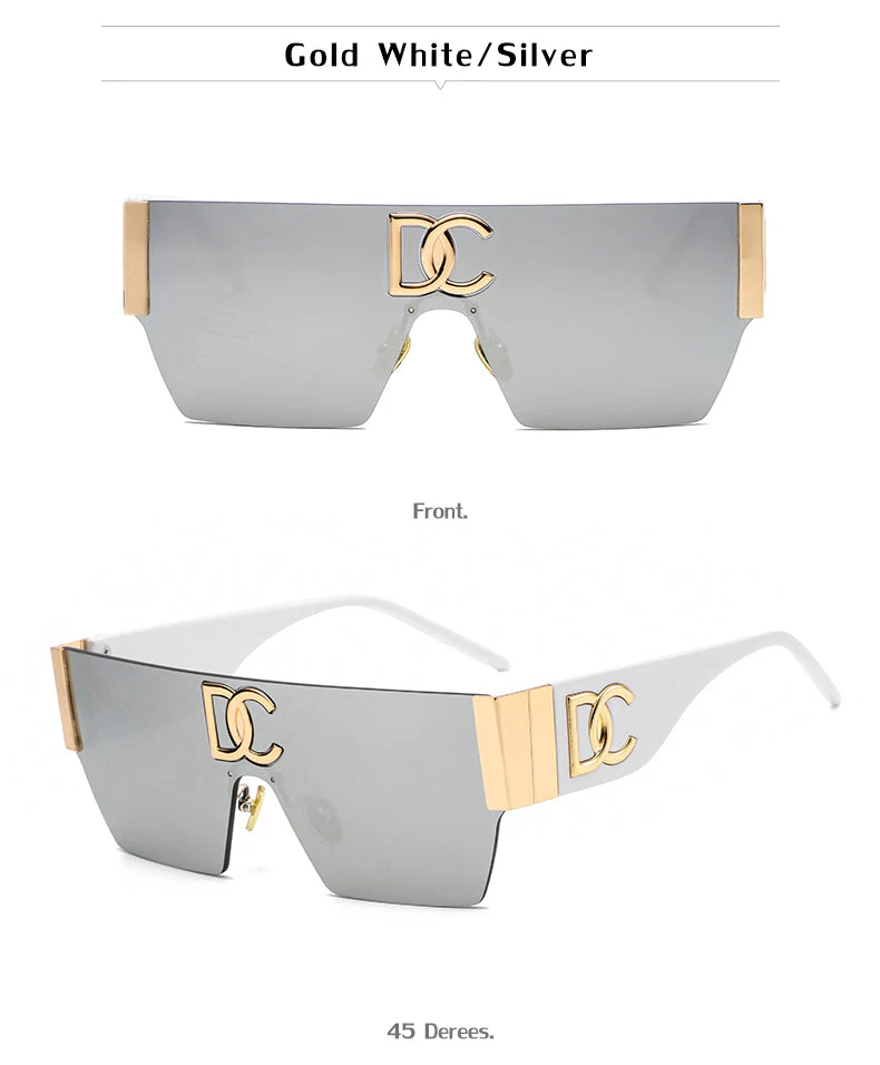 Vintage Square Rimless UV400 Sunglasses - Image 11