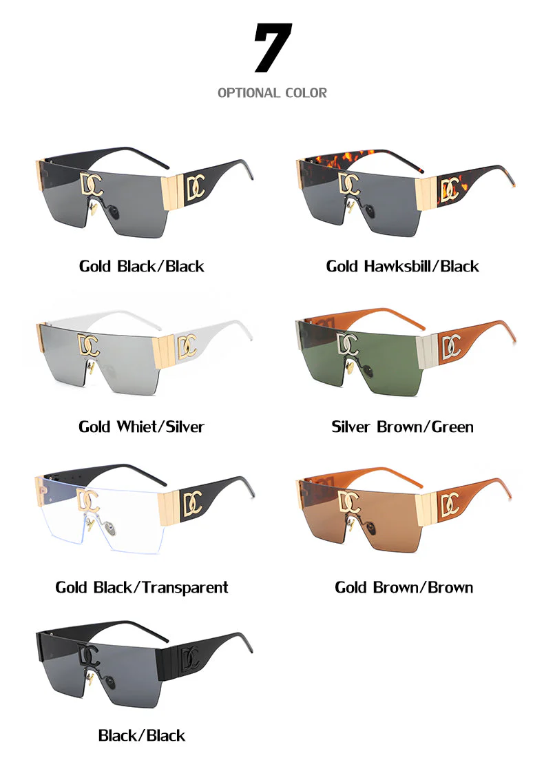 Vintage Square Rimless UV400 Sunglasses - Image 13