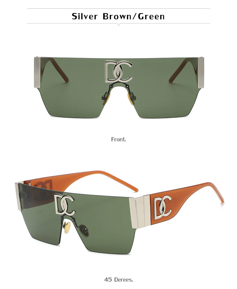 Vintage Square Rimless UV400 Sunglasses - Image 14