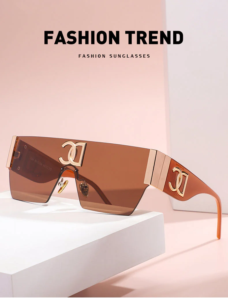 Vintage Square Rimless UV400 Sunglasses - Image 18
