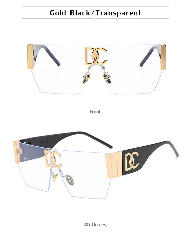 Vintage Square Rimless UV400 Sunglasses - Image 3