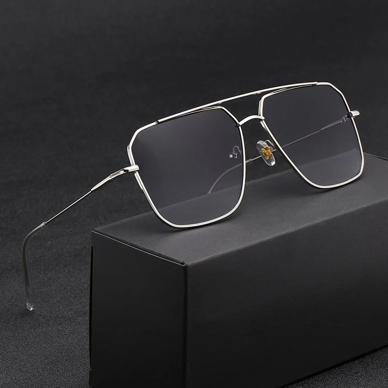 Vintage Squared Oversized Unisex Sunglasses - Image 2