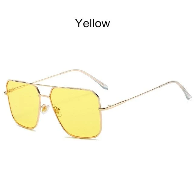 Vintage Squared Oversized Unisex Sunglasses - Image 7