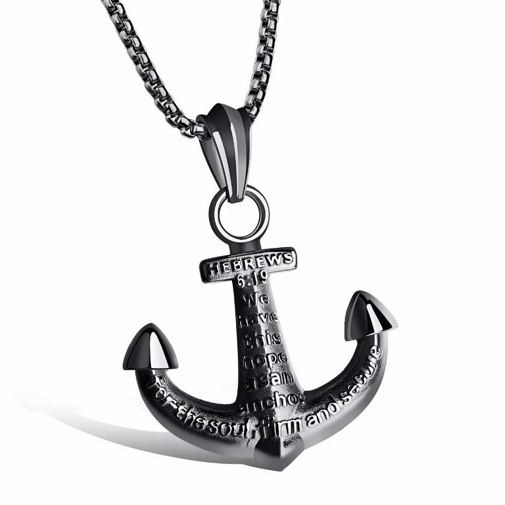 Viny -  Men Anchor Pendant Necklace - Image 2