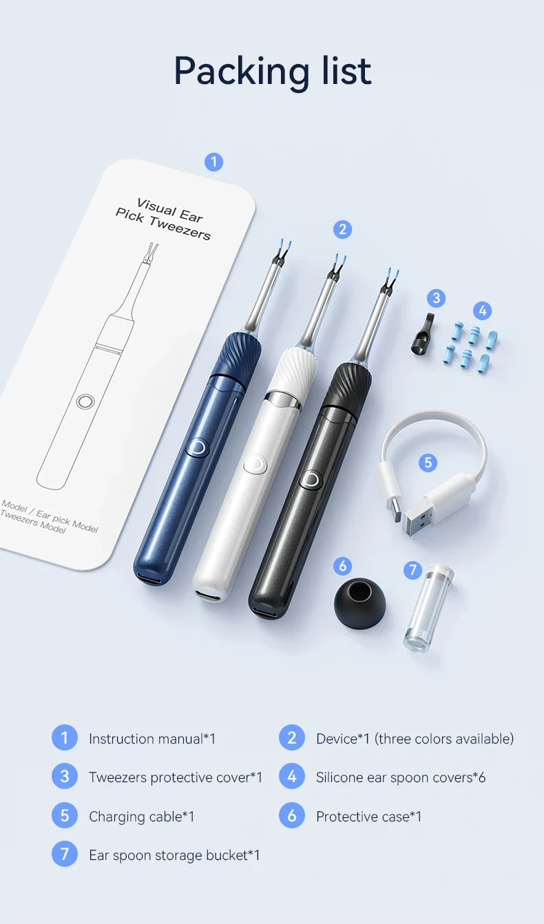 WiFi 3-in-1 Ear Otoscope- HD Camera 360° Precision Robotic Tweezer & Gentle Silicone Earpick - Image 24