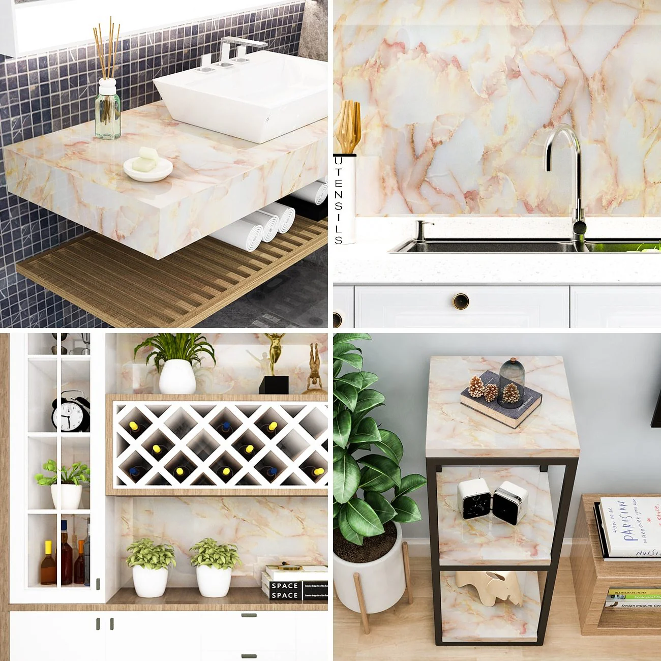 Self Adhesive Waterproof  Marble Wallpaper - Image 19