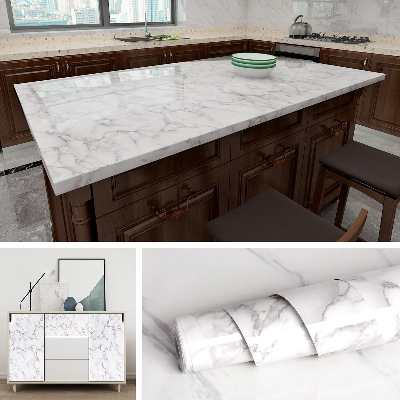 Self Adhesive Waterproof  Marble Wallpaper - Image 41