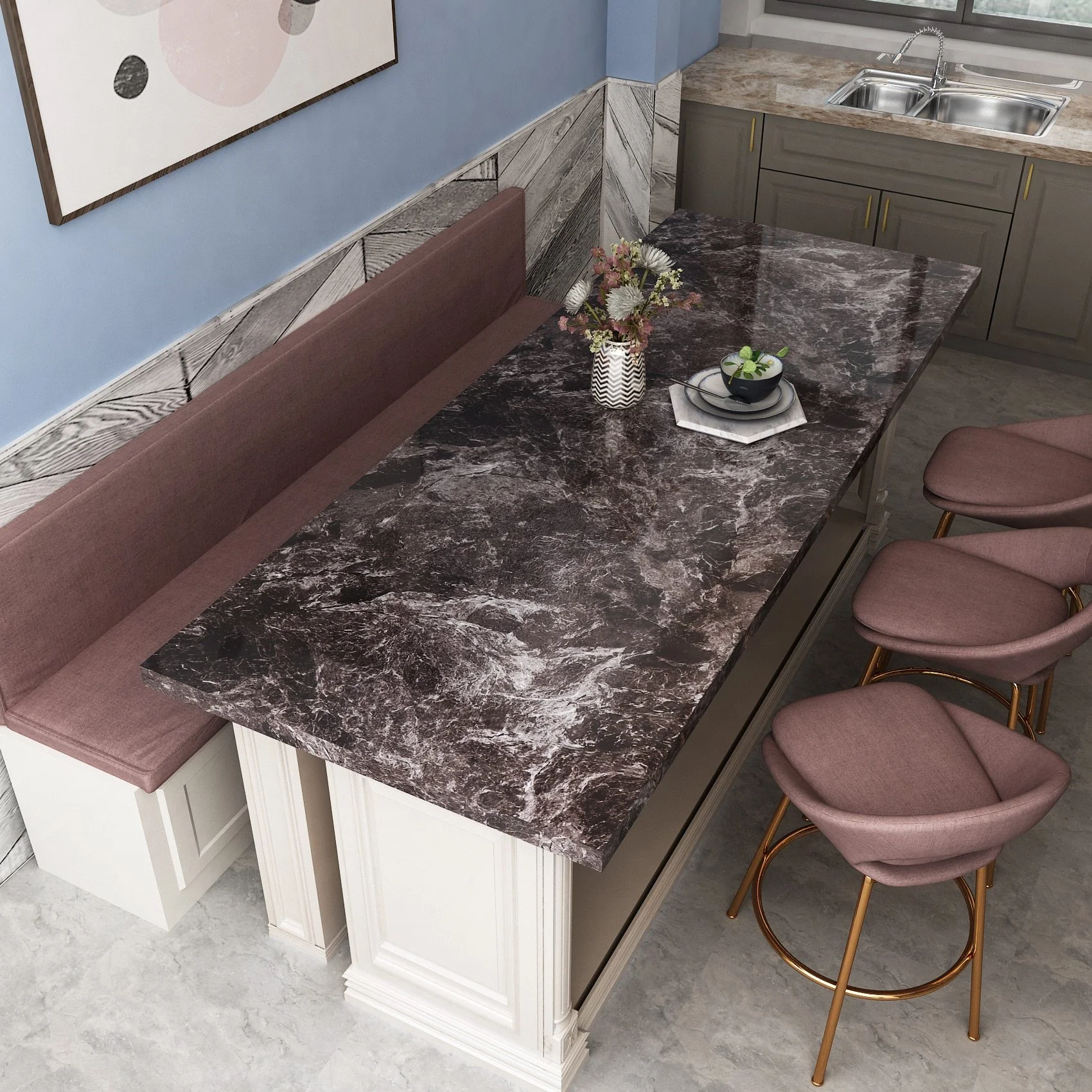 Self Adhesive Waterproof  Marble Wallpaper - Image 50