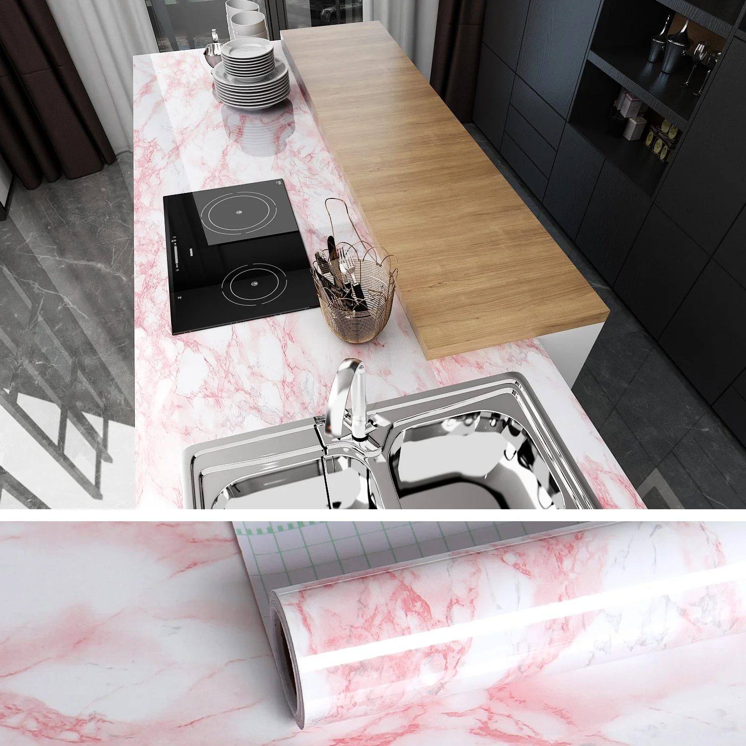 Self Adhesive Waterproof  Marble Wallpaper - Image 58