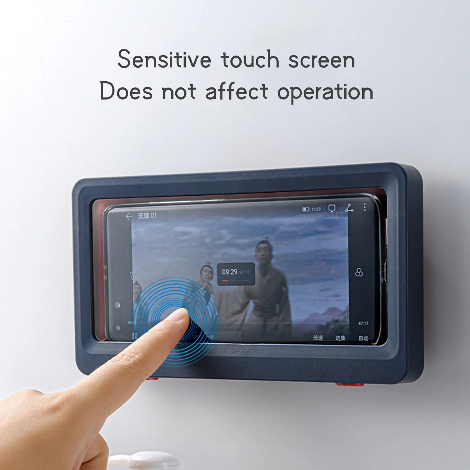 Punch-Free Wall Mounted Waterproof Self Adhesive Shower Phone Case - Image 2