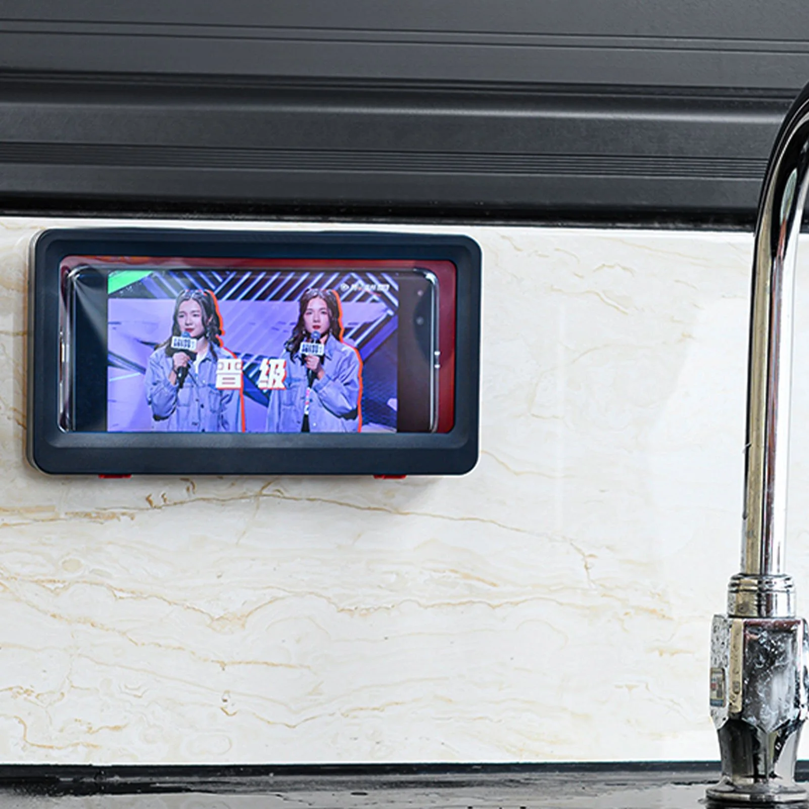 Punch-Free Wall Mounted Waterproof Self Adhesive Shower Phone Case - Image 5