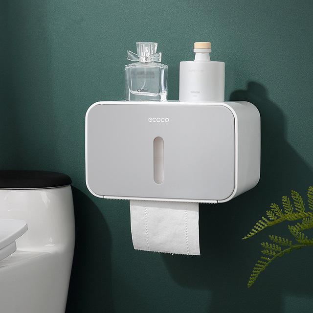 Ecoco™ Waterproof Drill-free Installation Toilet Paper Holder Shelf - Image 3