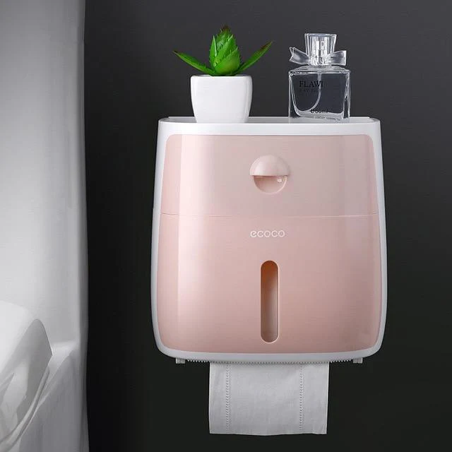 Ecoco™ Waterproof Drill-free Installation Toilet Paper Holder Shelf - Image 4