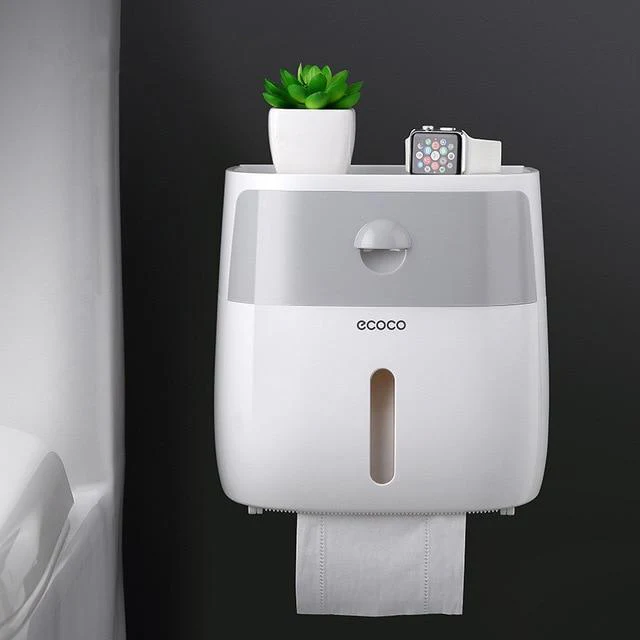 Ecoco™ Waterproof Drill-free Installation Toilet Paper Holder Shelf - Image 5